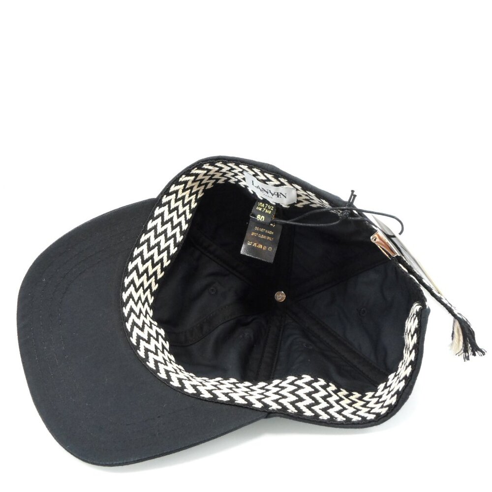 NWT$360 LANVIN Curb Woven Logo Cotton Baseball Cap 60 Medium - Picture 4 of 11